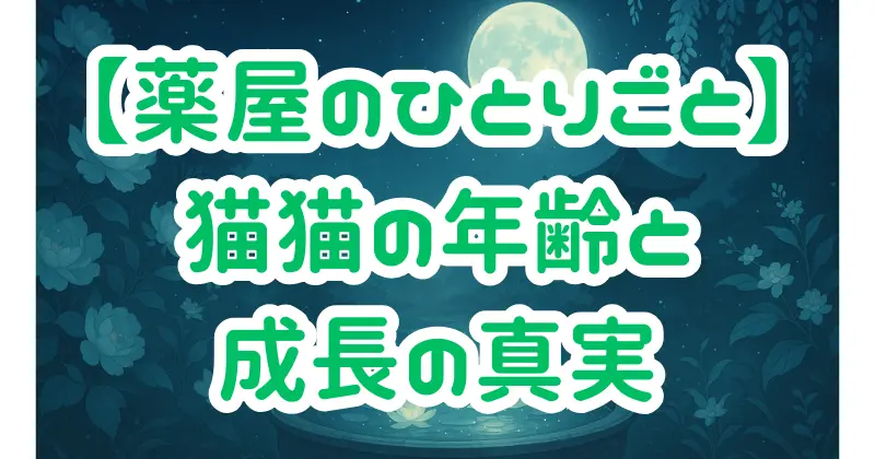 【薬屋のひとりごと】猫猫の年齢はなぜ重要？物語と成長を読み解く鍵