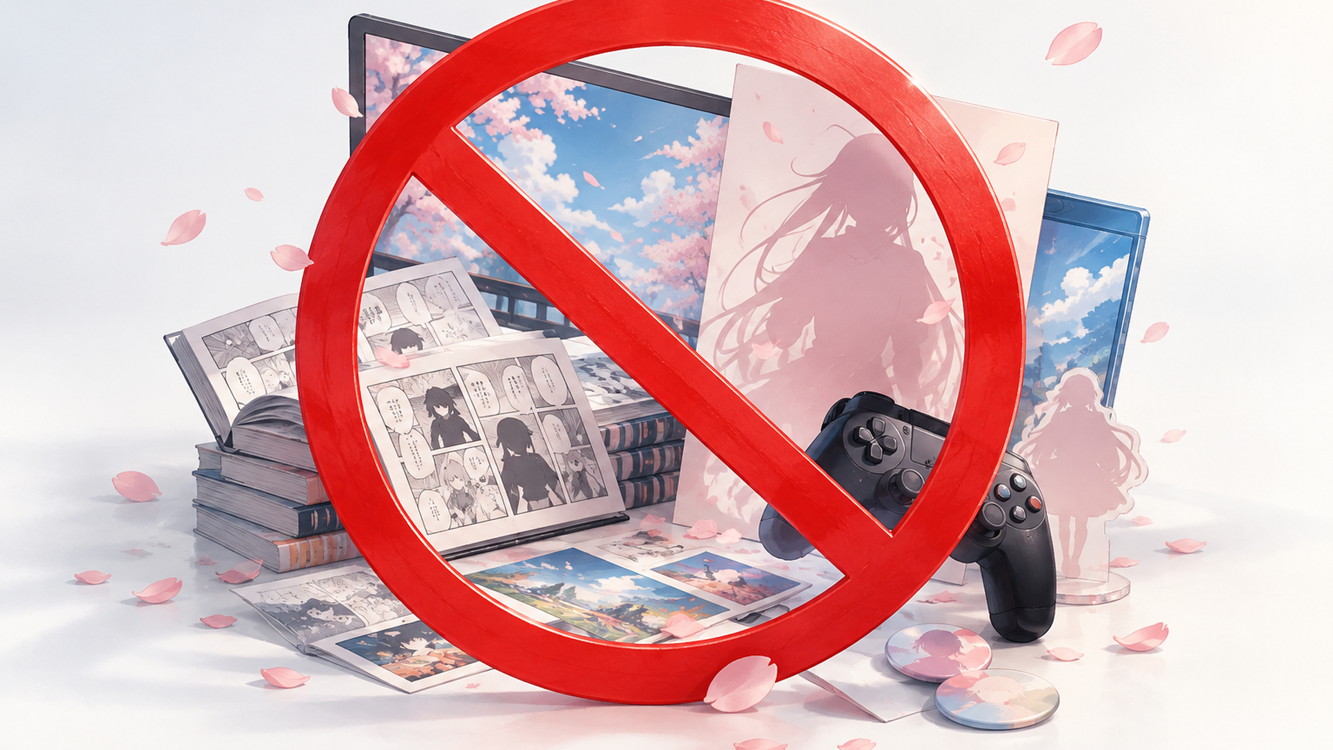 キャラクター、ロゴの使用禁止。アニメや漫画に関係しない人物は使用してよい。（追加1枚目）