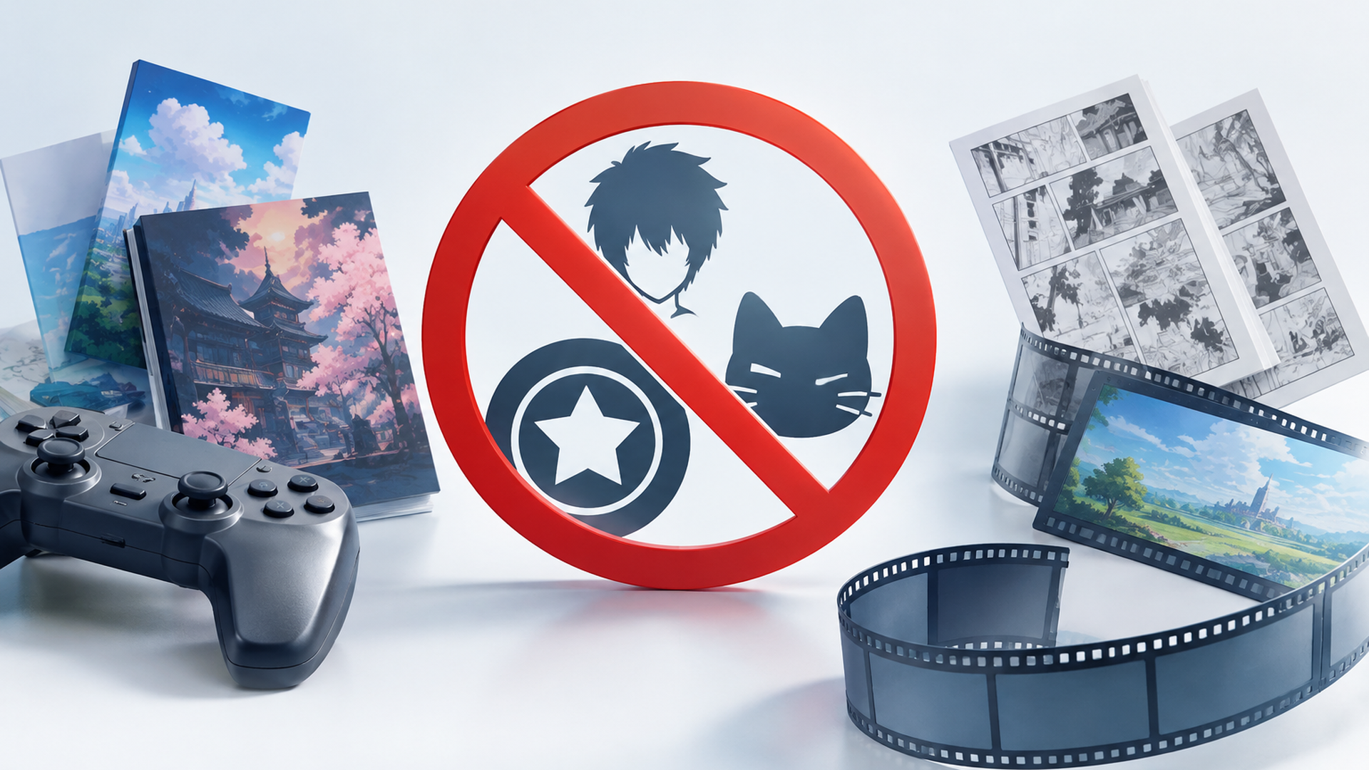 キャラクター、ロゴの使用禁止。アニメや漫画に関係しない人物は使用してよい。(追加1枚目)