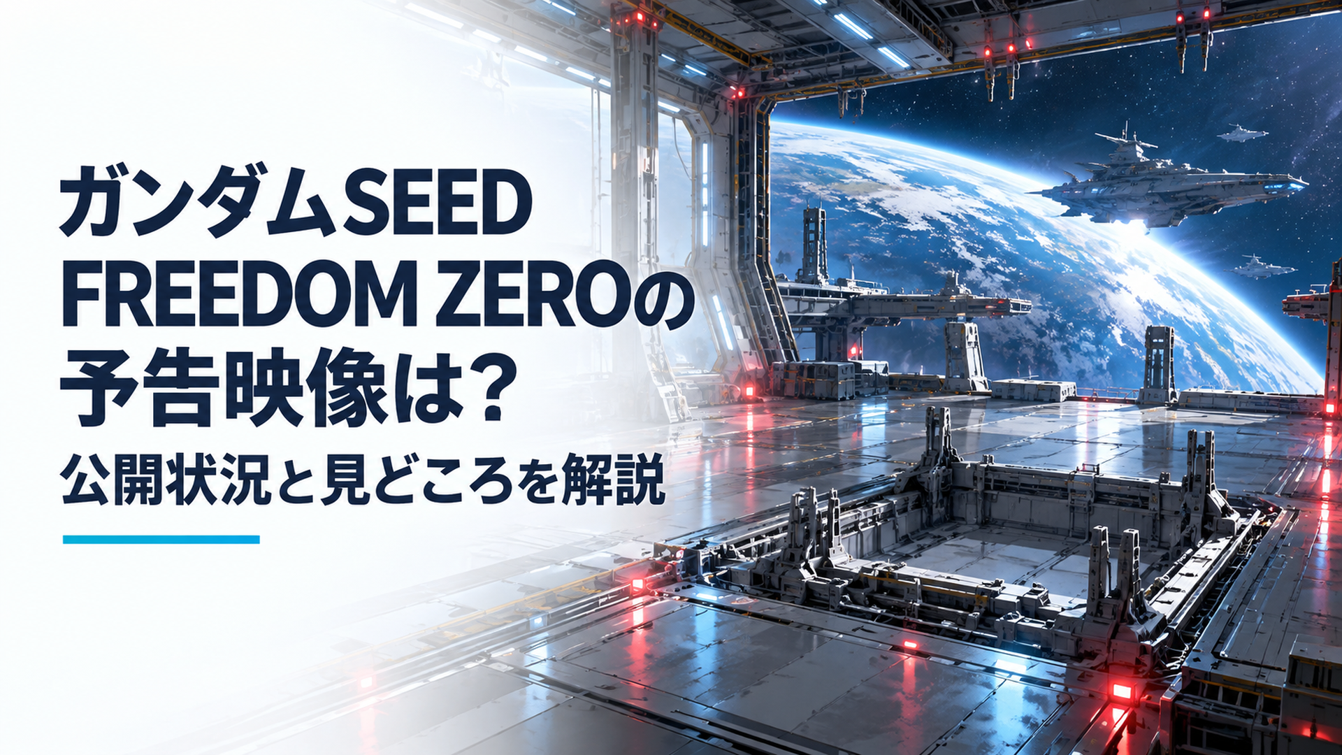 宇宙空間に建設された巨大な近未来型軍事格納施設。中央には重要兵器が失われた空の収容区画があり、金属製の固定装置だけが残されている。青白い照明と赤い非常灯が交差し、背景の巨大な窓には地球と宇宙艦艇が見える。兵器強奪事件と新しい戦いの始まりを象徴する壮大なSF映画風の構図。人物・人型
